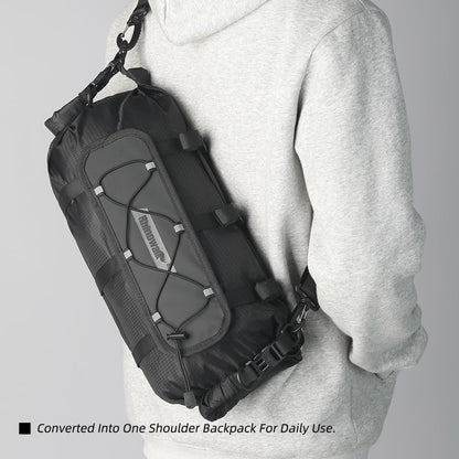 Rhinowalk Handlebar Bag Bicycle Front Bag Lightweight Waterproof Roll Bag 12L with Shoulder Strap RK9300