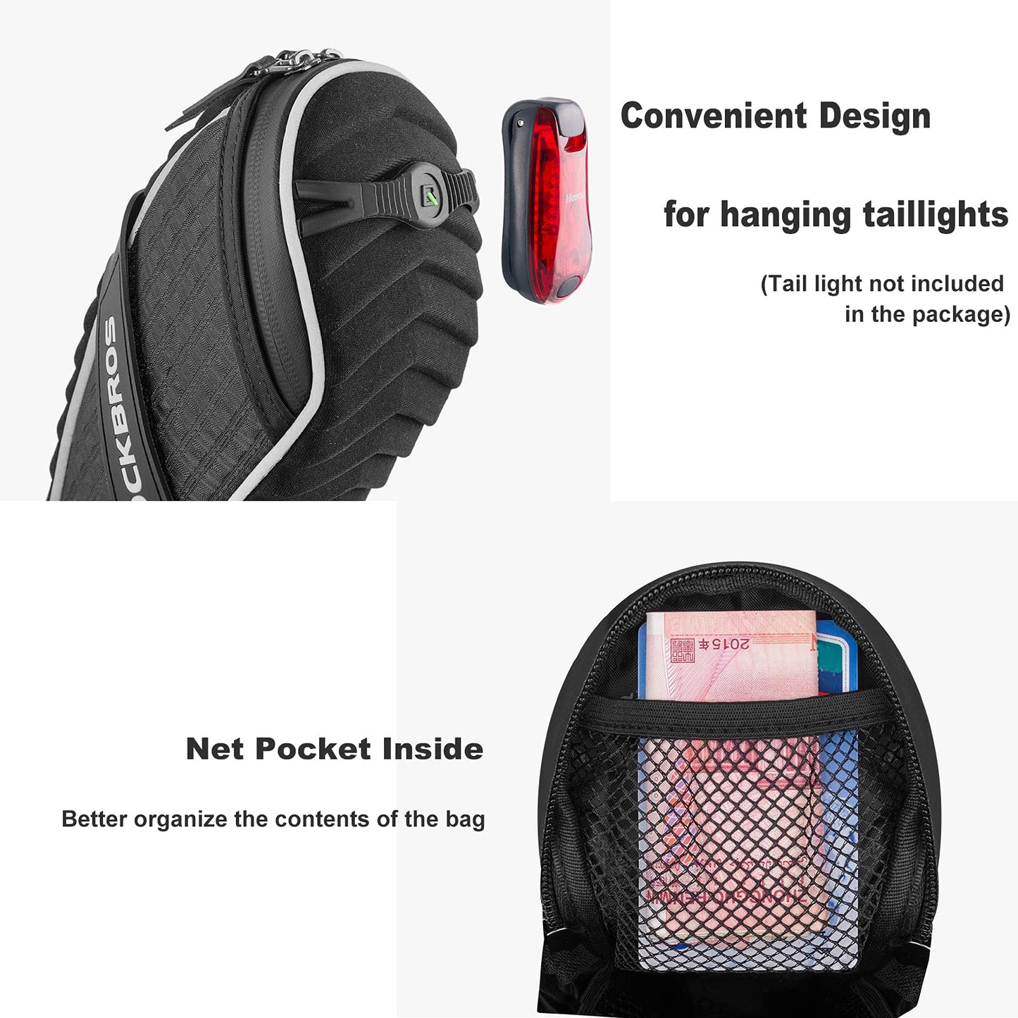 3D Shell Bike Saddle Bag Under Seat Storage Pack