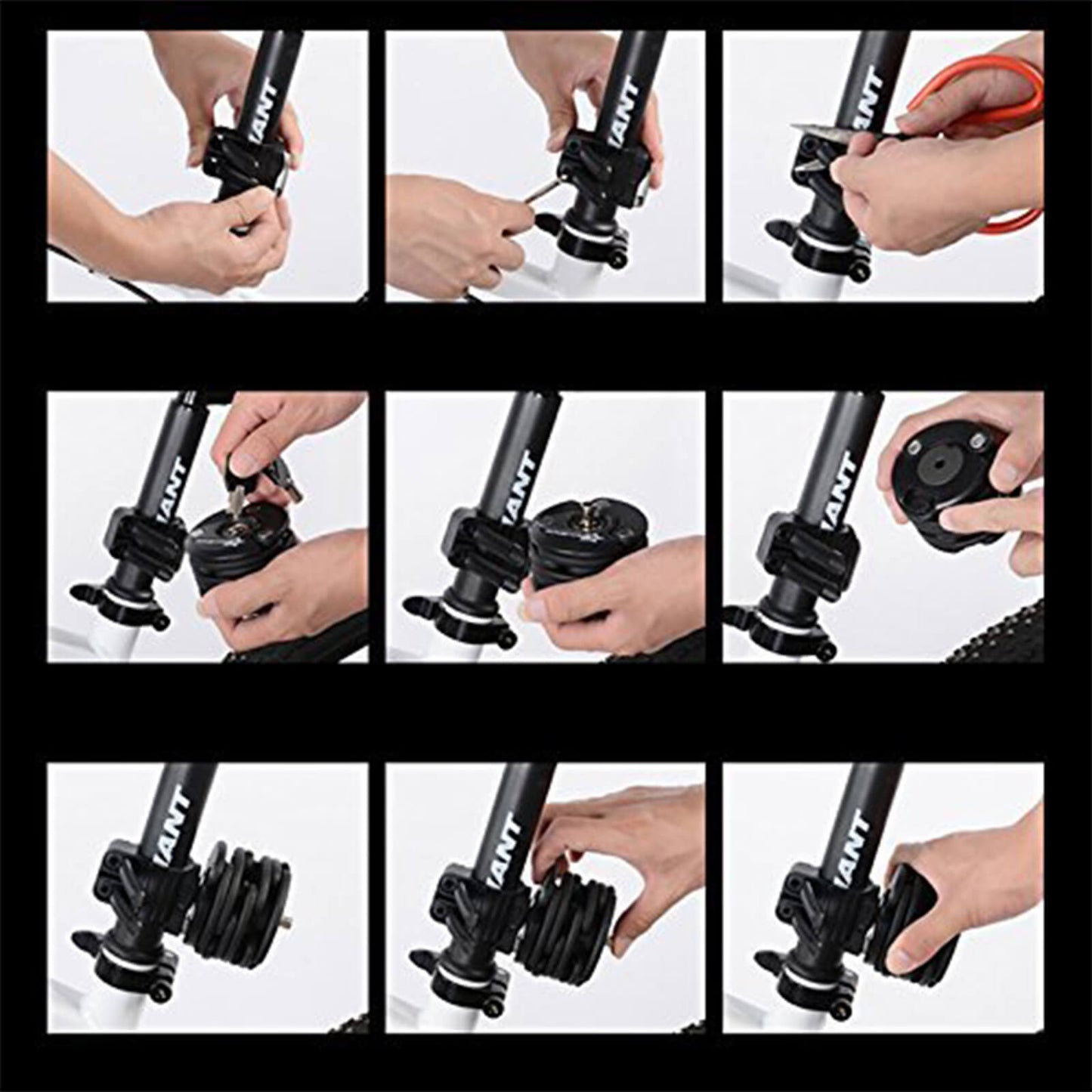 ROCKBROS Folding Bike Lock Anti-theft Alloy Lock with Mounting Bracket