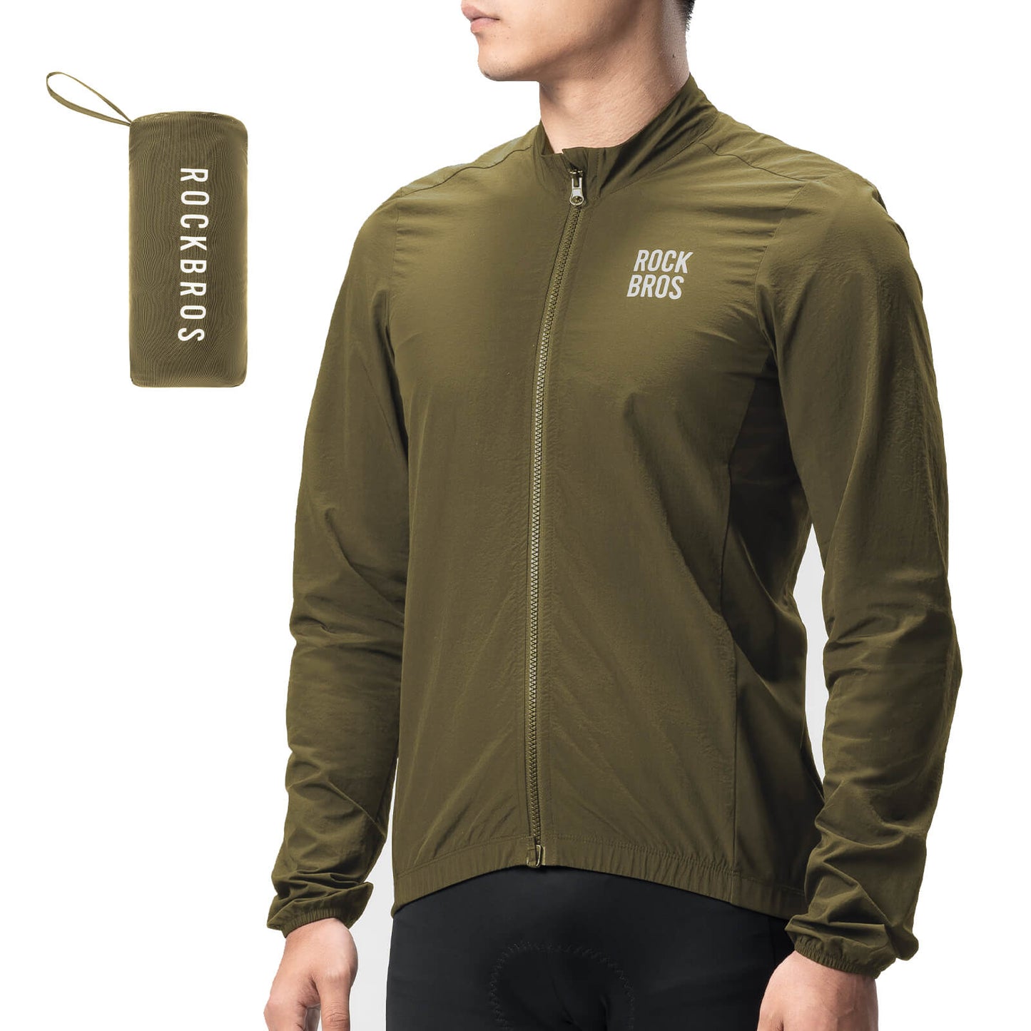 ROCKBROS Long-Seeved Cycling Windbreaker Jacket Foldable