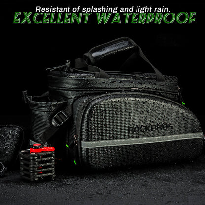 ROCKBROS Bike Rear Rack Bag Waterproof Multifunctional Bike Trunk Bag