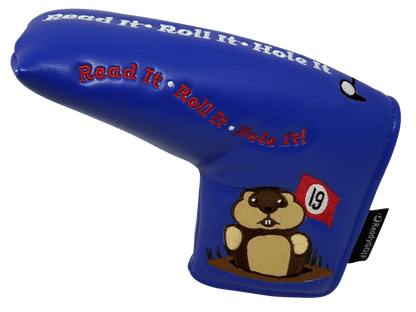 Dancing Gopher Blue Embroidered Blade Putter Cover by ReadyGOLF
