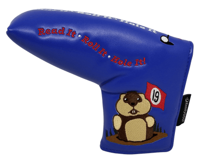 Dancing Gopher Blue Embroidered Blade Putter Cover by ReadyGOLF