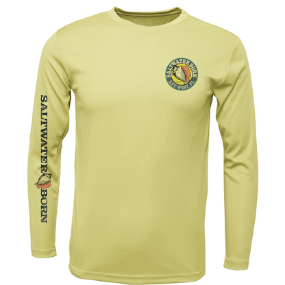 Key West, FL Realistic Lobster Men's Long Sleeve UPF 50+ Dry-Fit Shirt