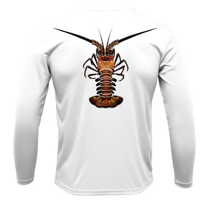 Key West, FL Realistic Lobster Men's Long Sleeve UPF 50+ Dry-Fit Shirt