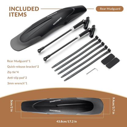 ROCKBROS Adjustable Bike Fender for 26"/27.5"/29" MTB Mud Guards