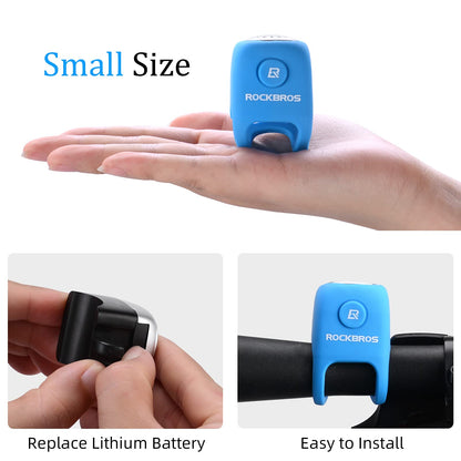 ROCKBROS Electric Bicycle Bells Loud Horn Ring Rainproof 3 Modes 90DB