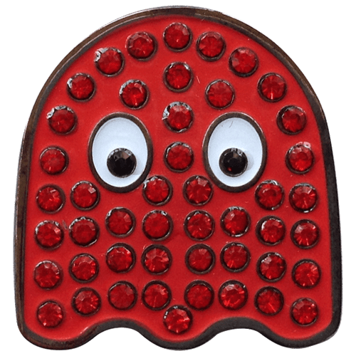 Arcade Red Ghost Crystal Ball Marker & Hat Clip by ReadyGOLF