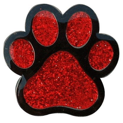 Red Paw Print Glitter Ball Marker & Hat Clip by ReadyGOLF