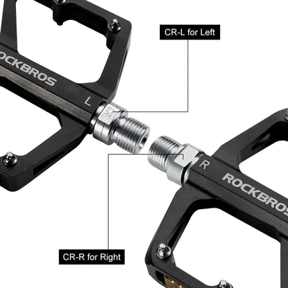 ROCKBROS MTB Reflective Aluminum Pedals 9/16" Sealed Bearing Lightweight