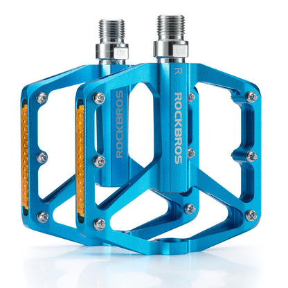 ROCKBROS MTB Reflective Aluminum Pedals 9/16" Sealed Bearing Lightweight