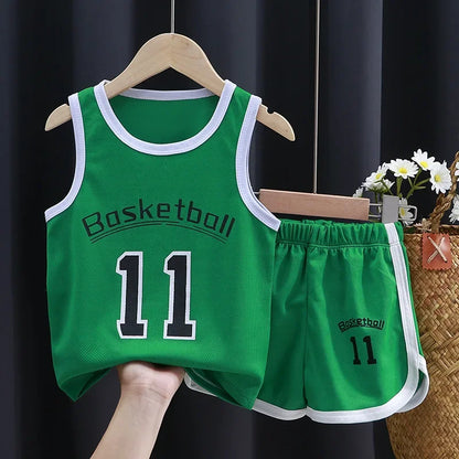 Summer Kids  Basketball Jersey and Shorts Set