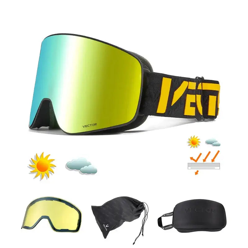 Superior Vision Magnetic Ski Goggles with UV400 Protection