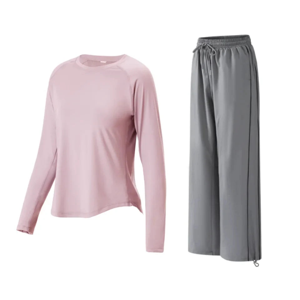 Women’s 2-Piece Tracksuit Loose Sports Top & Sweatpants Set