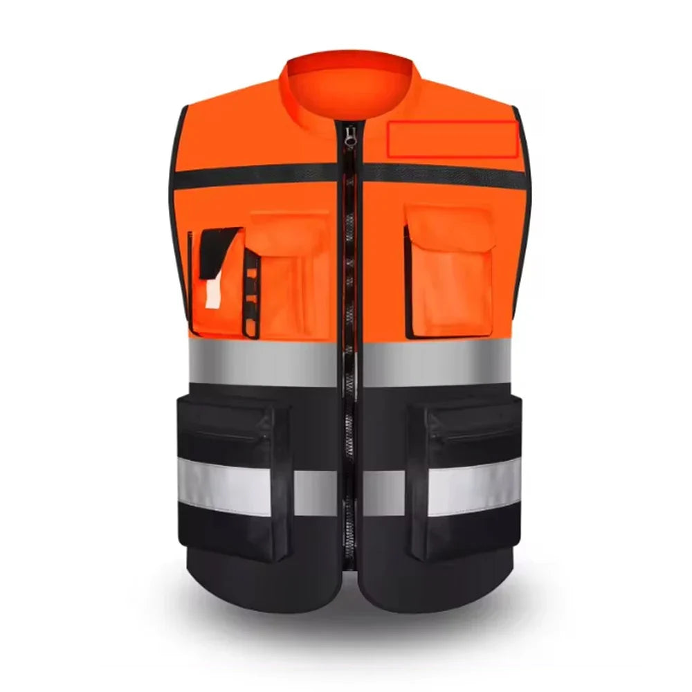 Dual Tone High Visibility Safety Vest with Multiple Pockets