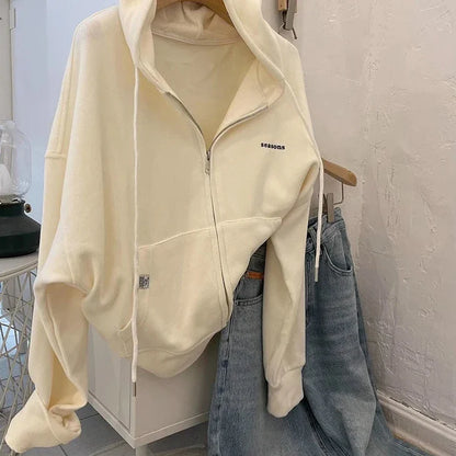 Chic Letter Embroidery Hoodie