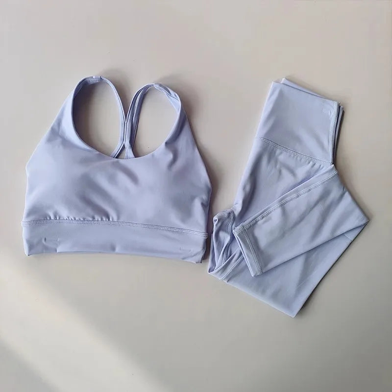 High Waisted Yoga Leggings & Crop Top