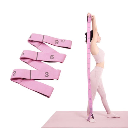 Elastic Yoga Stretching Strap with Loops for Pilates & Dance