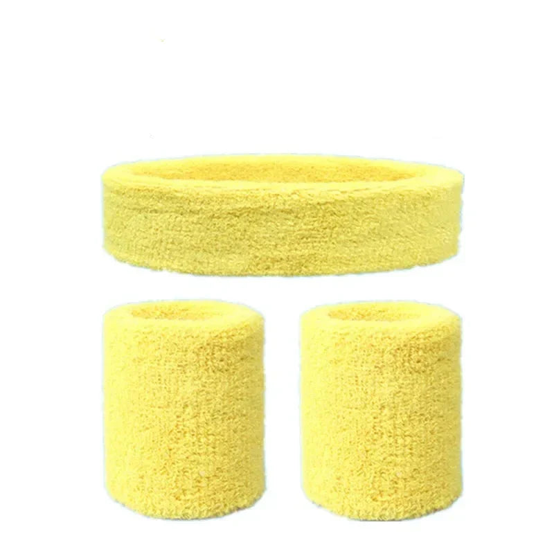 Cotton Sweatband Bundle Headband and Wristbands