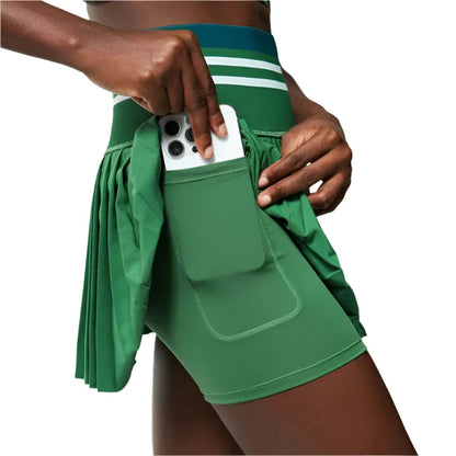 Women's Summer Sports Skort High Waisted  Pleated 2 in 1