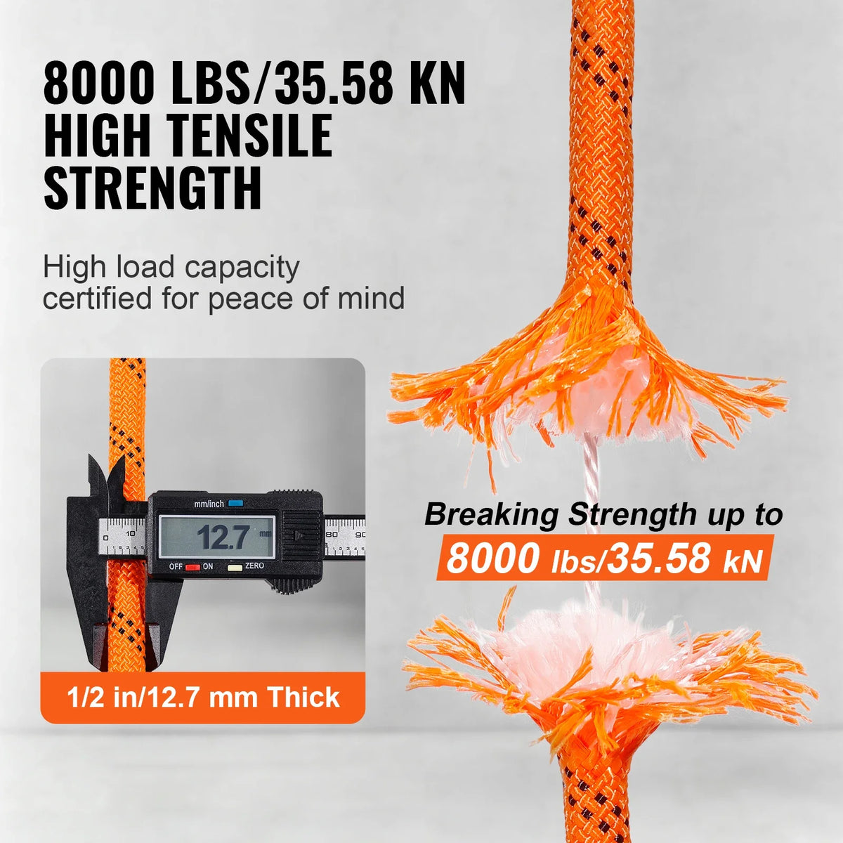 Heavy-Duty Dual-Weave Polyester Rope Camping & Rescue Cord