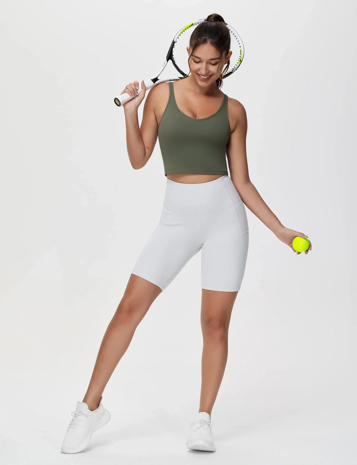 Women's Longline Sports Bra & Padded Yoga Workout Tank