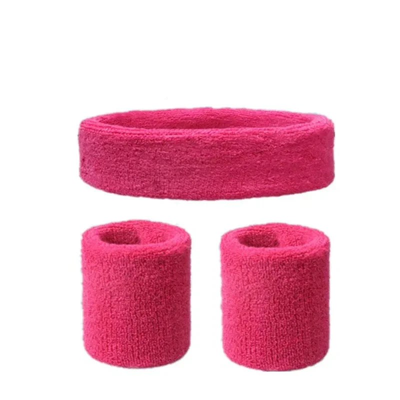 Cotton Sweatband Bundle Headband and Wristbands