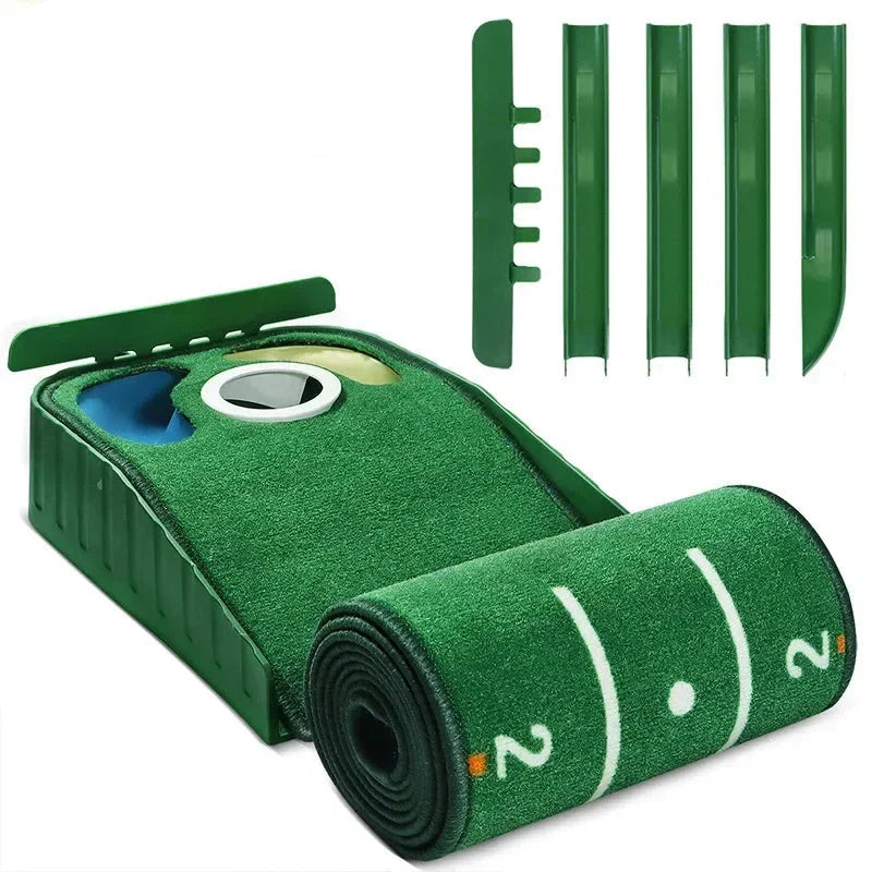 Home Golf Practice Set  Putting Mat  Ball Return  Green Carpet