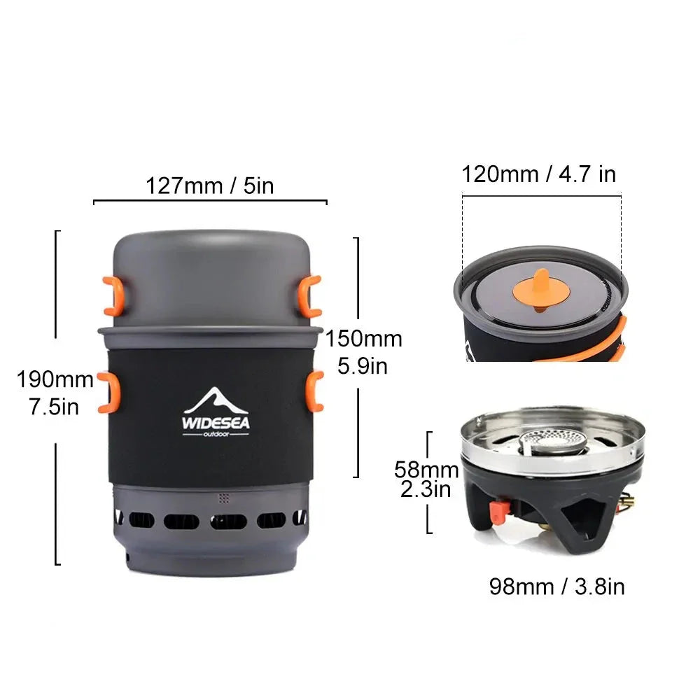 Compact Camping Cookware with Heat Exchanger