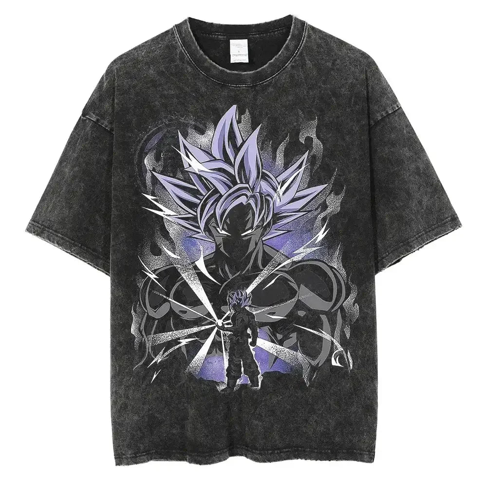 Men's DBZ Vegeta Vintage Wash Oversized Fitness T-Shirt