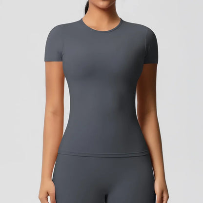 Women’s Solid Compression Gym & Yoga T-Shirt