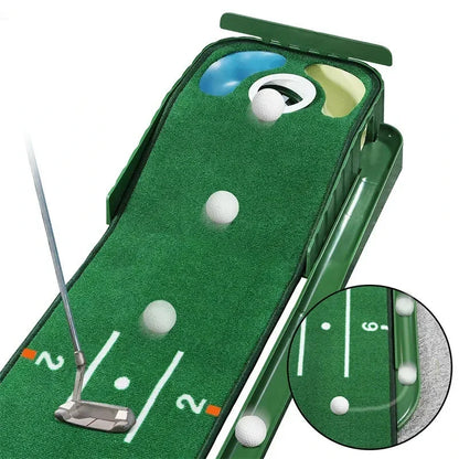 Home Golf Practice Set  Putting Mat  Ball Return  Green Carpet