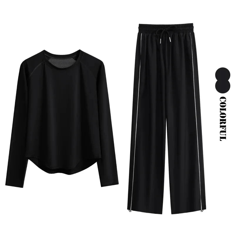 Women’s 2-Piece Tracksuit Loose Sports Top & Sweatpants Set