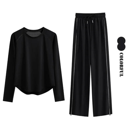 Women’s 2-Piece Tracksuit Loose Sports Top & Sweatpants Set