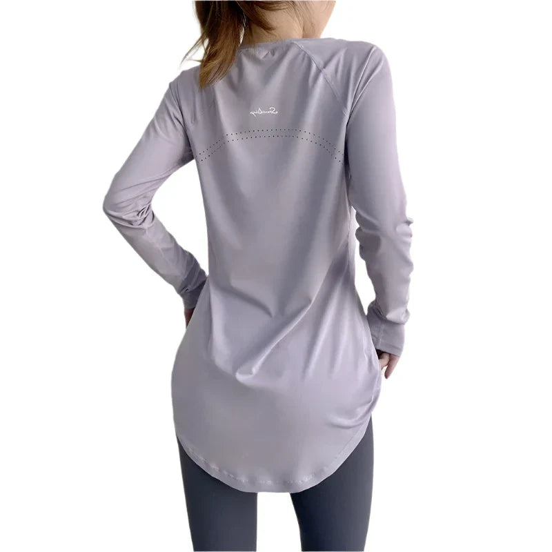 Long Sleeve Yoga Shirts for Women Breathable Stretchy Workout Tops