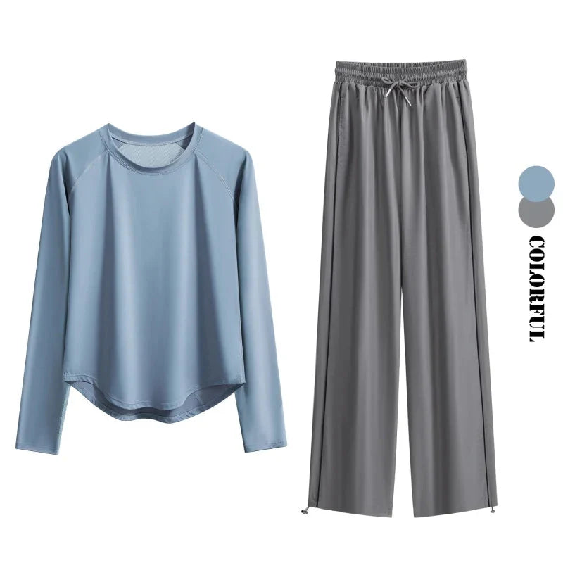 Women’s 2-Piece Tracksuit Loose Sports Top & Sweatpants Set