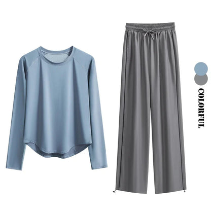 Women’s 2-Piece Tracksuit Loose Sports Top & Sweatpants Set
