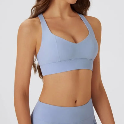 High-Support Push-Up Halter Yoga Bra Top