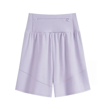 Women's High-Waisted Long Yoga Shorts with Pockets