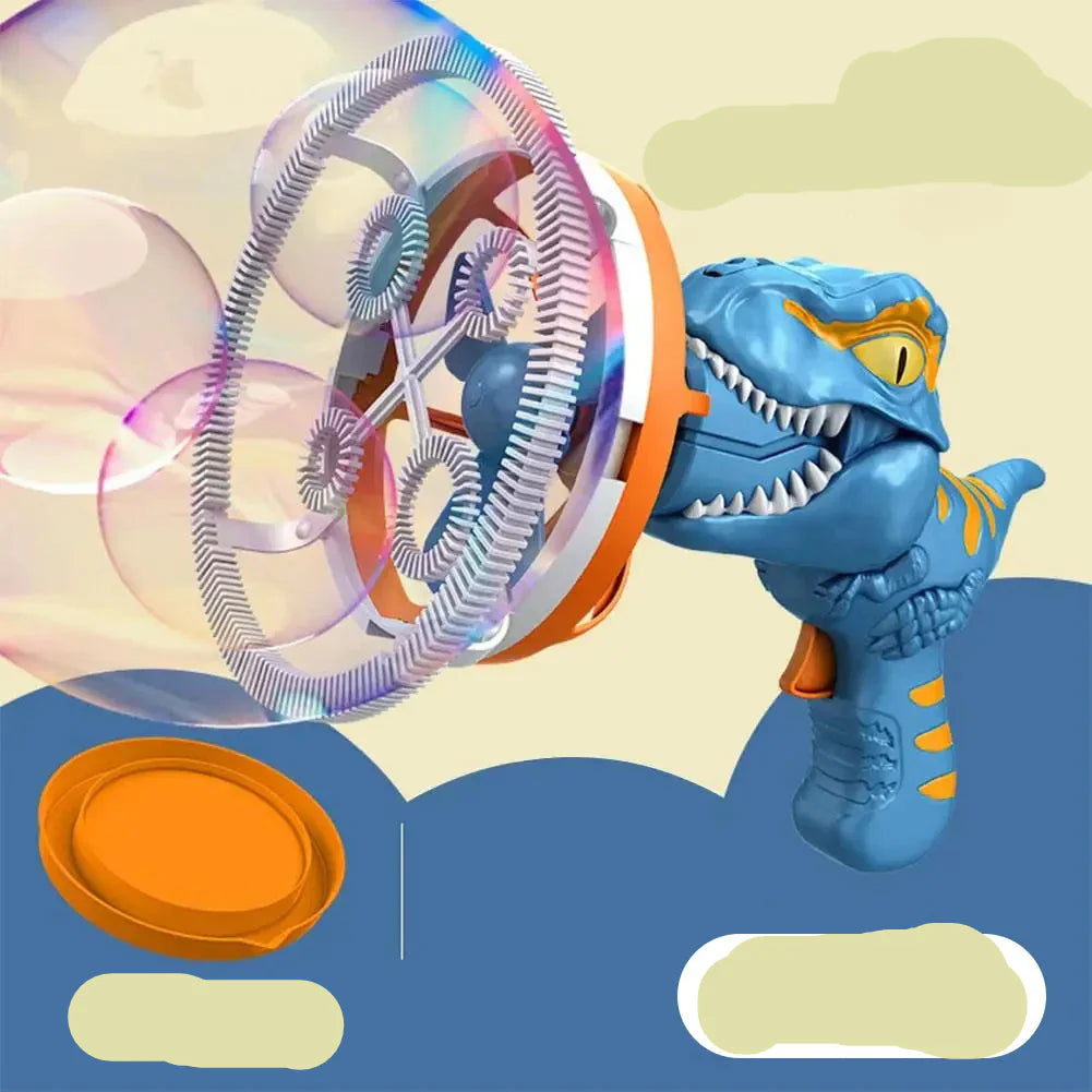2-in-1 Electric Bubble Gun Toy  Dinosaur Bubble Machine for Kids