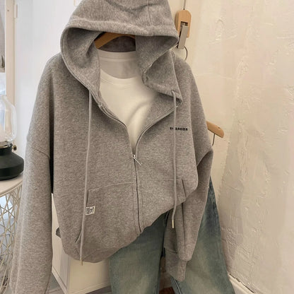 Chic Letter Embroidery Hoodie