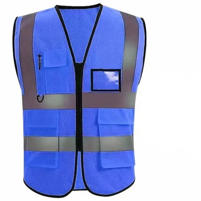 Reflective Safety Vest with Multiple Pockets