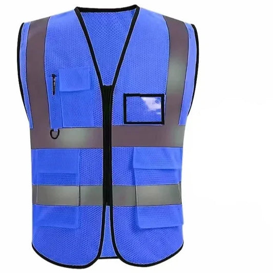 Reflective Safety Vest with Multiple Pockets