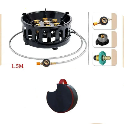 Windproof Camping Stove: 19800W, 7-Core, Gase Burner