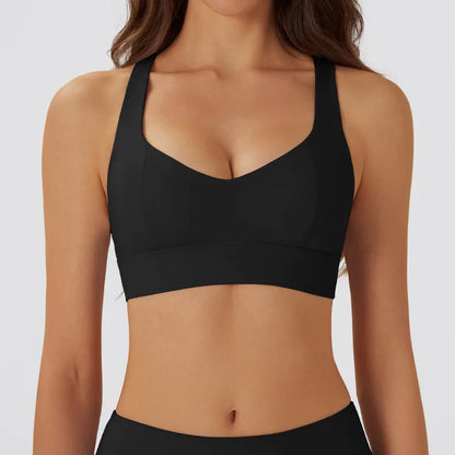 High-Support Push-Up Halter Yoga Bra Top