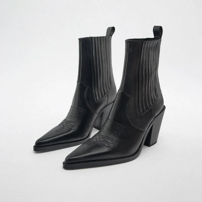 Timeless Appeal: Genuine Leather Ankle Booties