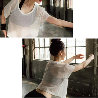 Women’s Mesh Yoga T-Shirt Quick Dry Gym & Running Top