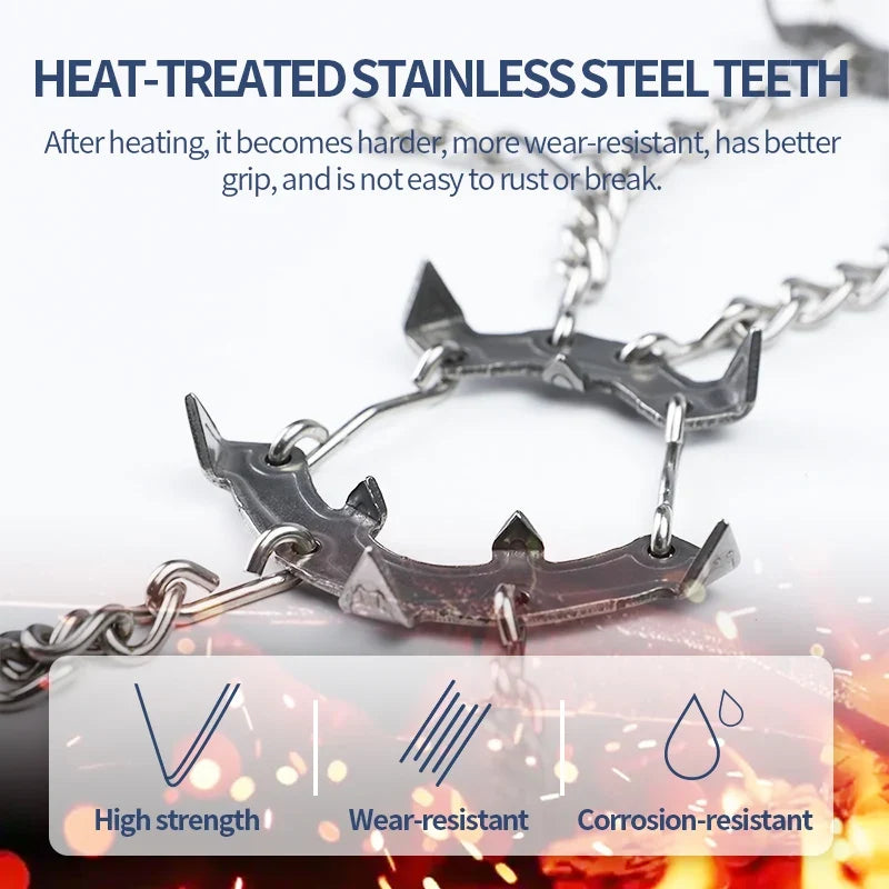 Anti-Slip Ice Grippers & Crampons for Hiking Shoe Cleats