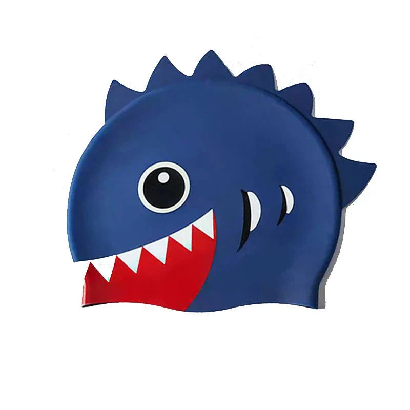 Personalized Children's Shark Silicone Swim Caps