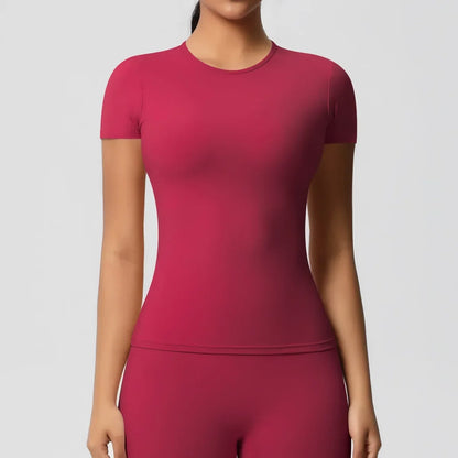 Women’s Solid Compression Gym & Yoga T-Shirt